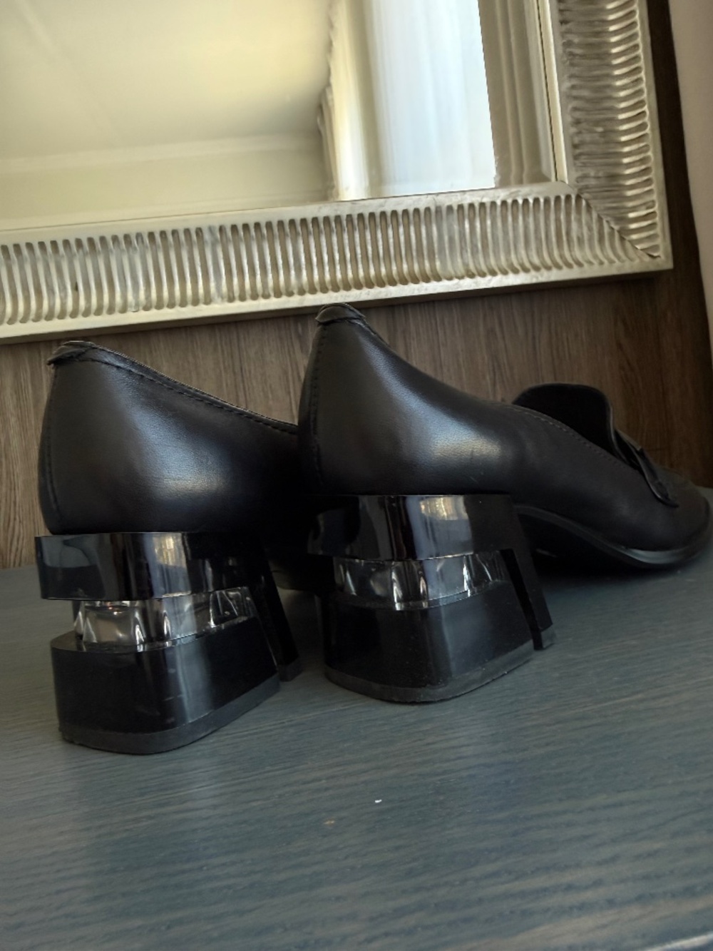 Genuine Leather Heeled Loafers